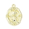 Alloy Pendants, Oval Charms, Lead Free & Cadmium Free & Nickel Free, Rack Plating, Golden, 23.5x17.5x3mm, Hole: 1.8mm