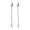 925 Sterling Silver Chain Extenders, with Lobster Claw Clasps & Charms, Heart, Antique Silver, 62x2.5mm, Hole: 2.4mm