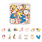 56Pcs 14 Style Rack Plating Alloy Enamel Pendants, Light Gold, Mix-shapd, Mixed Color, 14~22x11~19x2mm, Hole: 1.6~1.8mm, 4pcs/style