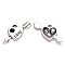 Valentine's Day Tibetan Style Alloy Pendant Rhinestone Settings, Heart with Word Love, Cadmium Free & Lead Free, Antique Silver, Fit for 2mm Rhinestone, 10.5x18x2mm, Hole: 1.4mm, about 1370pcs/1000g