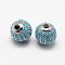 Round Brass Micro Pave Cubic Zirconia Beads, Platinum, 8mm, Hole: 1.5mm