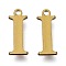 PVD Vacuum Plating  304 Stainless Steel Charms, Laser Cut, Alphabet, Antique Bronze, Letter.I, 12.5x5x0.8mm, Hole: 1mm