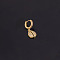 Brass Micro Pave Clear Cubic Zirconia Hoop Earrings, Golden, Shell Shape, 8mm