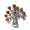 Resin Imitation Agate Tree Brooches, Antique Silver Plated Zinc Alloy Pins, Sienna, 54x52x14.5mm