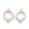 Tarnish Resistant 201 Stainless Steel Links, Open Back Bezels, For DIY UV Resin, Epoxy Resin, Pressed Flower Jewelry, Ring, Stainless Steel Color, Tray: about 12mm, 18x13x1mm, Hole: 1.5mm