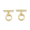 Brass Toggle Clasps, with Jump Rings, Long-Lasting Plated, Ring, Real 18K Gold Plated, Bar: 20x5x2mm, Hole: 1.2mm, Ring: 15x12x1.5mm, Hole: 1.2mm