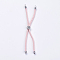 Nylon Twisted Cord Bracelet Making, Slider Bracelet Making, with Brass Findings, Cadmium Free & Lead Free, Long-Lasting Plated, Tree of Life, Pink, Real Platinum Plated, 210~220x2mm, Hole: 2mm