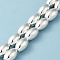 Electroplated Synthetic Magnetic Hematite Beads Strands, Oval, Silver Plated, 13x8.5mm, Hole: 1mm, about 32pcs/strand, 16.14''(41cm)