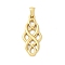 304 Stainless Steel Pendants, Knot Shape Charms, Golden, 31.5x14x2.5mm, Hole: 5.5x3.5mm