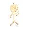Alloy Pendants, Stickman with Gesture love, Golden, 52x23x1.5mm, Hole: 2mm