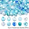 300Pcs 10 Styles Mixed Styles Acrylic Beads, Round, Deep Sky Blue, 8x7~7.5mm, Hole: 1.8~2mm, 30pcs/style