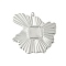 304 Stainless Steel Pendant Cabochon Settings, Nuggets, Stainless Steel Color, Tray: 8x8mm, 35.5x36x2mm, Hole: 1.8mm