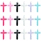 30Pcs 6 Colors Religion Opaque Resin Pendants, Cross Charms, with Sequins, Mixed Color, 31~33x18.5~19x3mm, Hole: 2~2.5mm, 5pcs/style