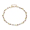Pendant Necklaces, with Rondelle Faceted Glass Beads, Brass Heart Beads and 304 Stainless Steel Lobster Claw Clasps, Colorful, Golden, 15.59 inch(39.6cm)
