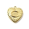 Heart Brass Pendant Cabochon Settings, Cadmium Free & Lead Free, Rack Plating, Golden, Tray: 6x9mm, 20x18x3mm, Hole: 1.6mm