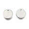 Tarnish Resistant 304 Stainless Steel Stamping Blank Tag Flat Round Charms Pendants, Stainless Steel Color, 8x1mm, Hole: 1mm