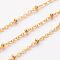 Ion Plating(IP) 304 Stainless Steel Cable Chains, Satellite Chains, Soldered, with Spool, Rondelle Beads, Golden, 2mm, about 32.8 Feet(10m)/roll
