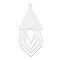 Non-Tarnish 201 Stainless Steel Pendants, Laser Cut, Stainless Steel Color, 45.5x21x1mm, Hole: 1.6mm