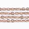 Ion Plating(IP) 304 Stainless Steel Cable Chains, Soldered, with Spool, Flat Oval, Rose Gold, 3x2.2x0.6mm, about 32.8 Feet(10m)/roll