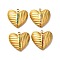 Ion Plating(IP) 304 Stainless Steel Rhinestone Pendants, Heart Charms, Real 14K Gold Plated, Mixed Color, 20x22x5mm, Hole: 1.8mm