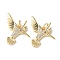 Brass Micro Pave Clear Cubic Zirconia Pendants, Bird Charms, with Enamel, Cadmium Free & Lead Free, Long-Lasting Plated, Rack Plating, with Jump Ring, Real 18K Gold Plated, 20x22x2.5mm, Hole: 3.5mm