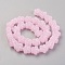 Handmade Lampwork Beads Strands, Plum Blossom, Pink, 13.5x8.5~9mm, Hole: 1.2mm, about 32pcs/strand, 16.53 inch(42cm)