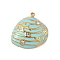 304 Stainless Steel Rhinestone Pendants, Enamel Style, Shell Shape, Golden, 20.5x20.5x5.5mm, Hole: 1.5mm