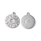 Non-Tarnish 304 Stainless Steel Pendants, Textured, Flat Round with Sun Charm, Stainless Steel Color, 17.5x15x2mm, Hole: 1mm