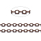 Brass Cable Chains, Soldered, with Spool, Oval, Cadmium Free & Nickel Free & Lead Free, Long-Lasting Plated, Red Copper, 2x1.5x0.35mm