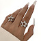 Star Alloy Adjustable Cuff Rings, for Women, Platinum, Inner Diameter: 17mm
