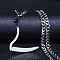 201 Stainless Steel Grim Reape Scythe Pendant Necklaces, Stainless Steel Color, 19.61 inch(49.8cm)
