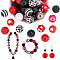 1 Set Mixed Style Acrylic Round Beads Sets, Red, 19~20mm, Hole: 2mm, about 50pcs/bag