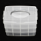 Plastic Bead Containers, Rectangle,Three Layers, A Total of 24 Compartments, Clear, 23.4x15.3x18.5cm, Compartment: 7.2x5.6~5.7x7.4cm