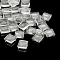 Transparent Glass Square Cabochons, Clear, 18x18x5mm