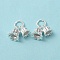 Rack Plating Brass Charms, Cadmium Free & Lead Free, Long-Lasting Plated, with Jump Ring, Flower Charm, Silver, 12.5mm, Hole: 4mm