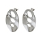 Non-Tarnish 304 Stainless Steel Stud Earring Findings, with Loop, Oval, 34x22mm, Hole: 3.5mm, Pin: 10.5x0.5mm
