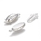304 Stainless Steel Box Clasps, Multi-Strand Clasps, Oval, Silver Color Plated, 21x8x5mm, Hole: 1.2mm
