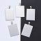 Tarnish Resistant 304 Stainless Steel Big Pendants, Manual Polishing, Blank Stamping Tags, Rectangle, Stainless Steel Color, 41.5x28x1.8mm, Hole: 4.5x9mmm