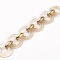 Handmade Transparent Acrylic Link Chains, with Spray Painted CCB Plastic Linking Rings, Unwelded, Ring, Beige, 39.37 inch(100cm), Ring: 31x4.5mm, 1m/strand