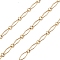 304 Stainless Steel Rhombus & Ring Link Chains, Unwelded, with Spool, Golden, 15x6.5x1mm, 5x1mm, about 32.81 Feet(10m)/Roll