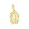 Brass Micro Pave Cubic Zirconia Virgin Mary European Dangle Charms, Large Hole Pendants, Cadmium Free & Lead Free, Real 16K Gold Plated, 28.5mm, Hole: 4.2mm