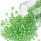 TOHO Round Seed Beads, Japanese Seed Beads, (184) Inside Color Luster Crystal/Spearmint Lined, 8/0, 3mm, Hole: 1mm, about 220pcs/10g