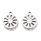 Tarnish Resistant 201 Stainless Steel Charms, Laser Cut, Lemon, Stainless Steel Color, 12x10x1mm, Hole: 1.2mm