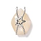 Natural White Shell Pendants, with Stainless Steel Color Plated 304 Stainless Steel Star Findings, Polygon, Wheat, 33x22.5x13mm, Hole: 3.7mm