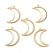 Brass Pendant, for Jewelry Making, Hollow Moon, Raw(Unplated), 26x17x1mm, Hole: 1.2mm