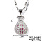 Fashion Hip-hop Street Style Brass Old Rose & Clear Cubic Zirconia Money Bag Pendant Box Chain Necklaces, Platinum, 23.62 inch(60cm)