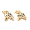 Brass Micro Pave Cubic Zirconia Charms, Nickel Free, Real 18K Gold Plated, Tortoise, 10.5x11.5x2.5mm, Hole: 1.2mm