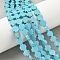 Geark Cross Natural Magnesite Beads Strands, Dyed, Turquoise, 7~8x8x3mm, Hole: 1mm, about 48pcs/strand, 15.12''(38.4cm)