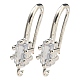 Крючки для серег из латуни с прозрачным фианитом KK-R149-20S-1