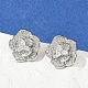 Серьги-гвоздики из латуни с микро-паве и прозрачным фианитом EJEW-M082-19P-2